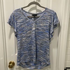 Bobeau Ruffle Sleeve Top